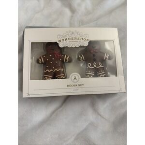 2pk Ceramic Gingerbread Man Figures Christmas Decor - Wondershop at Target NEW